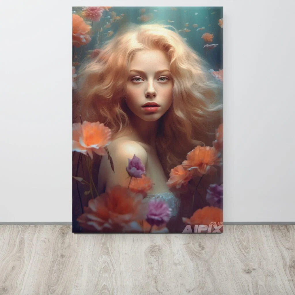ethereal divinity underwater portrait on floor