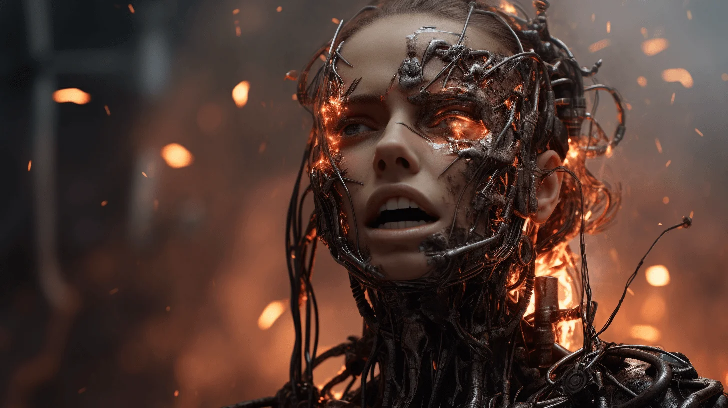 The Top 3 Problems Facing AI Art Right Now & How to Solve Them Half human, half ai robot cyborg