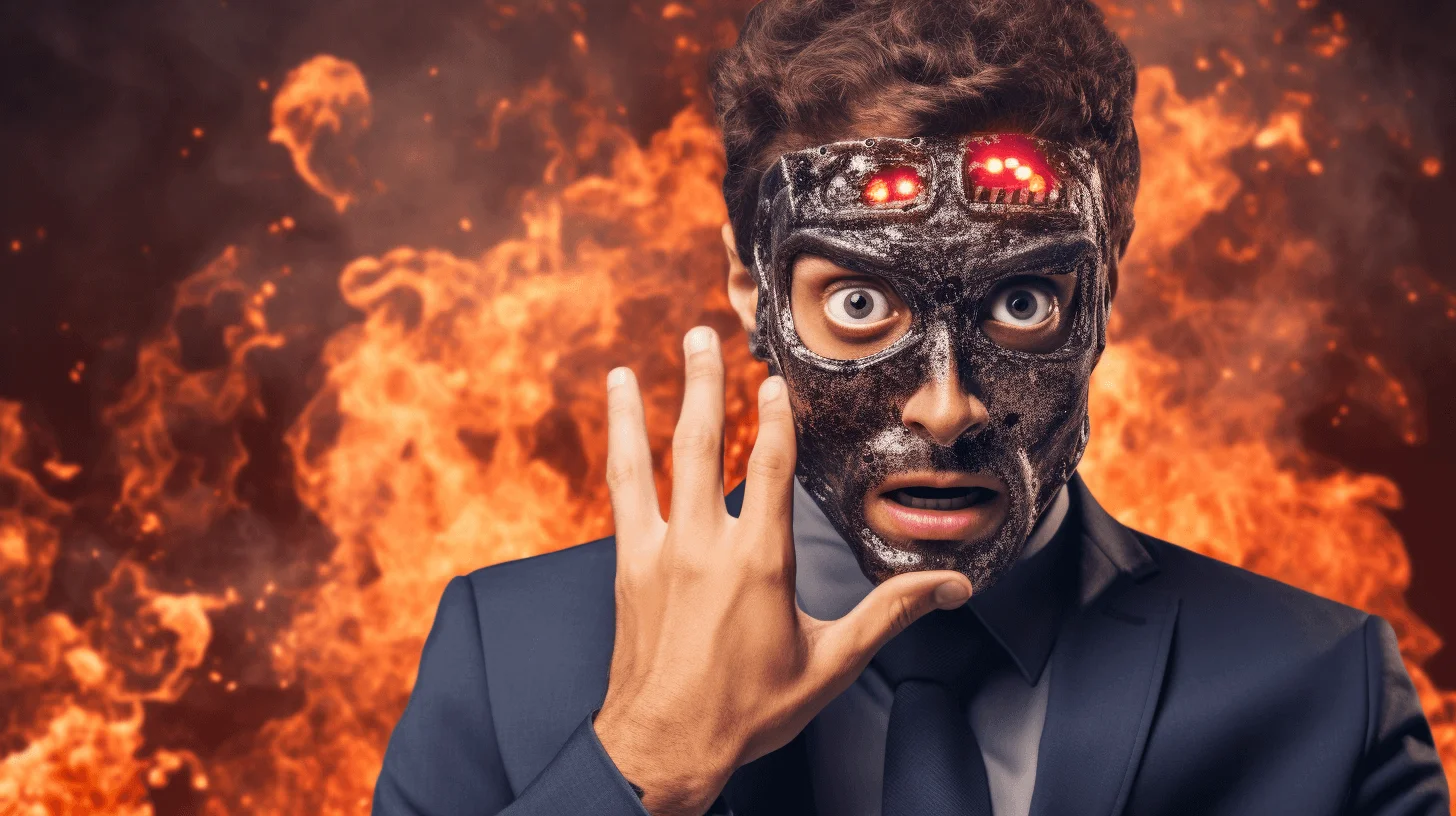 How to Use AI Art Generators Safely and Ethically: 3 Factors man in fire with burnt face